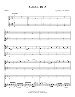 page one of Canon In D (Violin Duet)