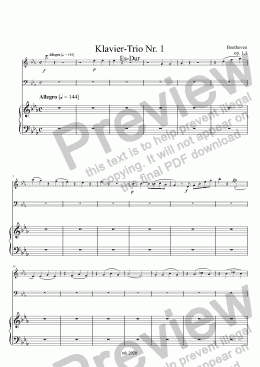 page one of Beethoven, Klavier-Trio op. 1 Nr. 1 – Flöte (anstelle Violine)