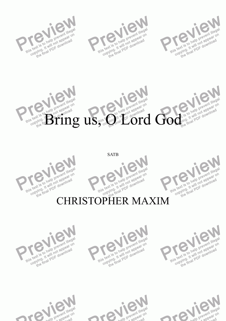page one of Bring us, O Lord God (original version with divisions) (motet)
