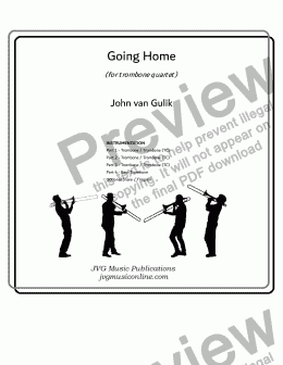 page one of Going Home - Trombone Quartet