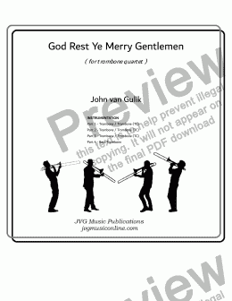 page one of God Rest Ye Merry Gentlemen - Trombone Quartet