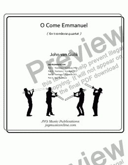 page one of O Come Emmanuel - Trombone Quartet