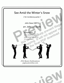 page one of See Amid the Winter's Snow - Trombone Quartet
