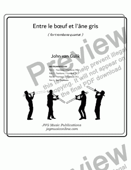 page one of Entre le Boeuf et Lane Gris - Trombone Quartet