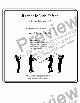 page one of Il est ne le Divin Enfant - Trombone Quartet