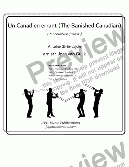 page one of Un Canadien errant - Trombone Quartet