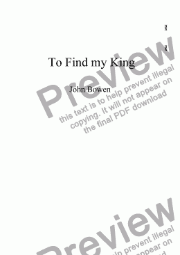 page one of To Find My King