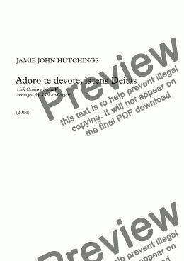 page one of Adoro te devote - SSA & Organ (arr Hutchings)