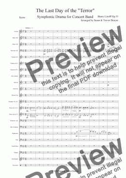 page one of The Last Day of the Terror - Litolff - Concert Band - Score