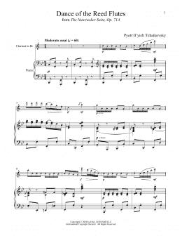 page one of Dance Of The Reed Flutes, Op. 71a (from The Nutcracker) (Clarinet and Piano)