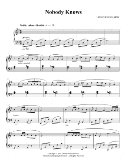 page one of Nobody Knows (Piano Solo)