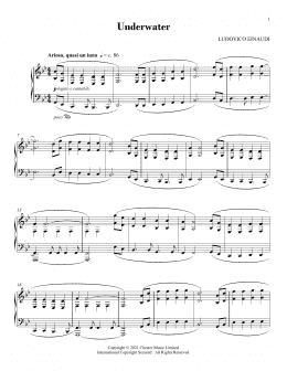 page one of Underwater (Piano Solo)