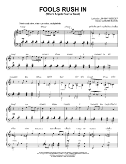 page one of Fools Rush In (Where Angels Fear To Tread) [Jazz version] (arr. Brent Edstrom) (Piano Solo)