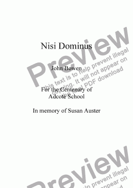 page one of Nisi Dominus