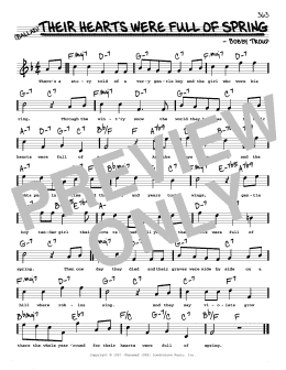 page one of Their Hearts Were Full Of Spring (Real Book – Melody, Lyrics & Chords)