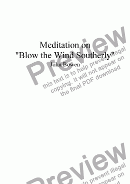 page one of Meditation on "Blow the Wind Southerly"