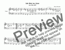 page one of Lobt Gott den herrn (I) - Chorale Prelude 