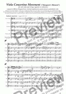 page one of Viola concertino movement "Margaret's Moment"