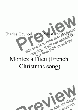 page one of Charles Gounod _ Montez à Dieu (French Christmas song) major key (or relative minor key)