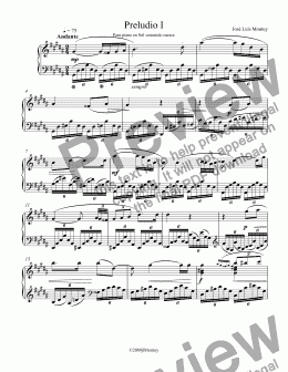 page one of Preludio I, for Piano