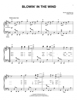 page one of Blowin' In The Wind (Accordion)