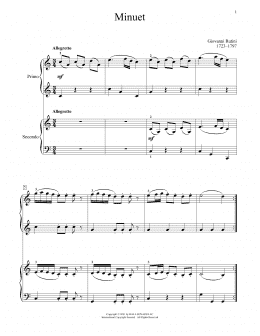 page one of Minuet (Piano Duet)