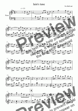 page one of Iain's tune