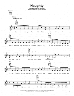 page one of Naughty (from Matilda The Musical) (Ukulele)
