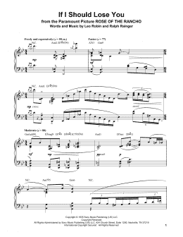 page one of If I Should Lose You (Piano Transcription)