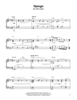 page one of Django (Piano Transcription)