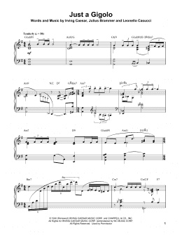page one of Just A Gigolo (Piano Transcription)