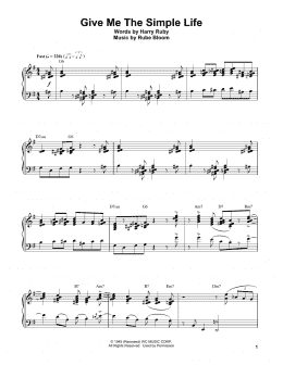 page one of Give Me The Simple Life (Piano Transcription)