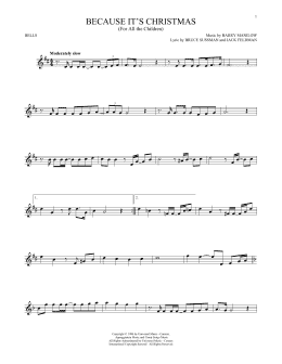 page one of Because It's Christmas (For All The Children) (Bells Solo)