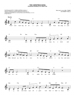page one of The Christmas Song (Chestnuts Roasting On An Open Fire) (Easy Lead Sheet / Fake Book)