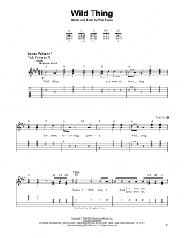page one of Wild Thing (Easy Guitar Tab)