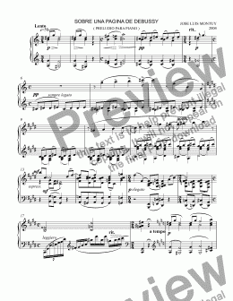 page one of About a page of  Debussy, for Piano