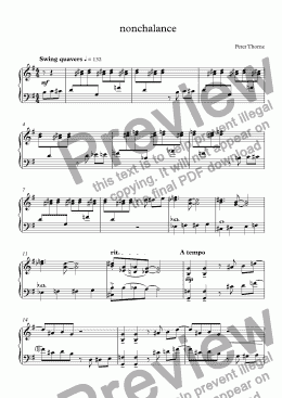 page one of nonchalance- Full Score