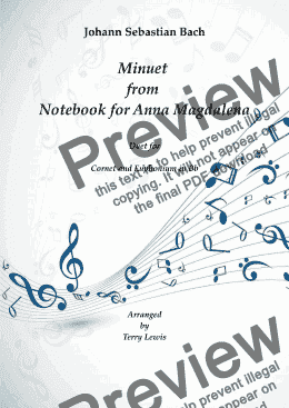 page one of Minuet in G Duet for Cornet and Euphonium in Bb