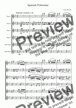 page one of "Spanish Polonaise" for Flute Choir