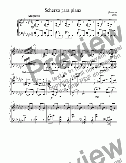 page one of Scherzo para piano