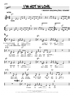 page one of I'm Not In Love (Real Book – Melody, Lyrics & Chords)