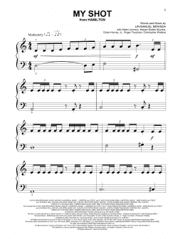 page one of My Shot (from Hamilton) (Beginning Piano Solo)