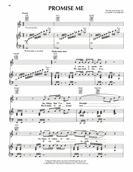 page one of Promise Me (Piano, Vocal & Guitar Chords (Right-Hand Melody))