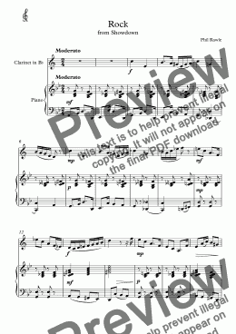 page one of Showdown - Clarinet and Piano