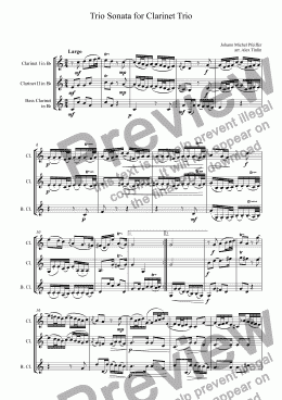 page one of Trio Sonata for Clarinet Trio