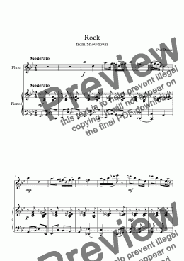 page one of Showdown - Flute and Piano