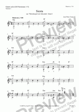 page one of Siesta (GS) - 5 Versionen mit Vorübungen