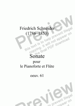 page one of Schneider, Flöten-Sonate op. 61