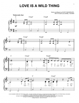 page one of Love Is A Wild Thing (Easy Piano)