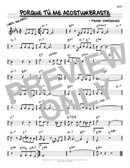 page one of Porque Tu Me Acostumbraste (Real Book – Melody & Chords)